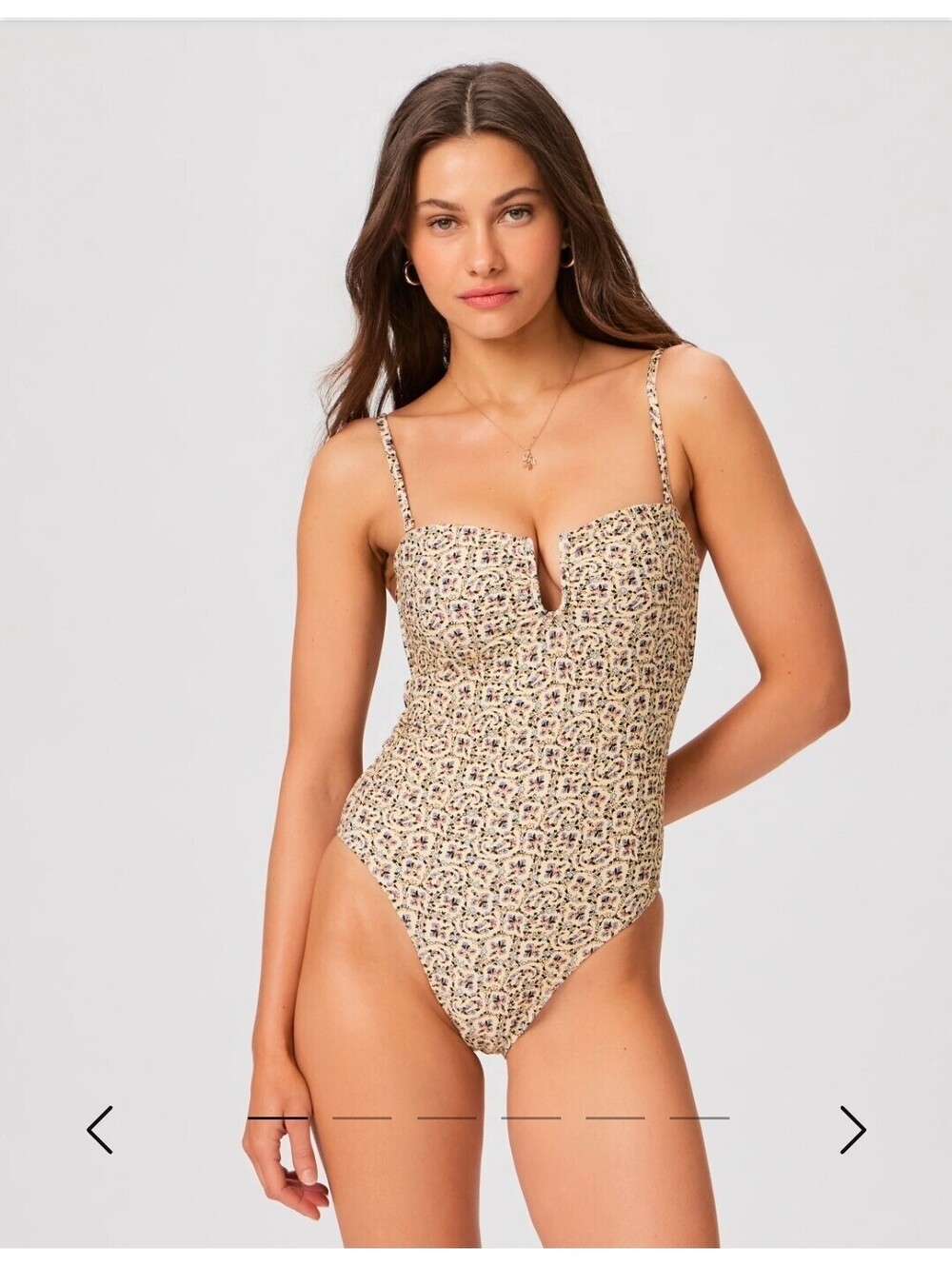 Gianna U Ring One Piece Swimsuit Butter/Black Multi Size M